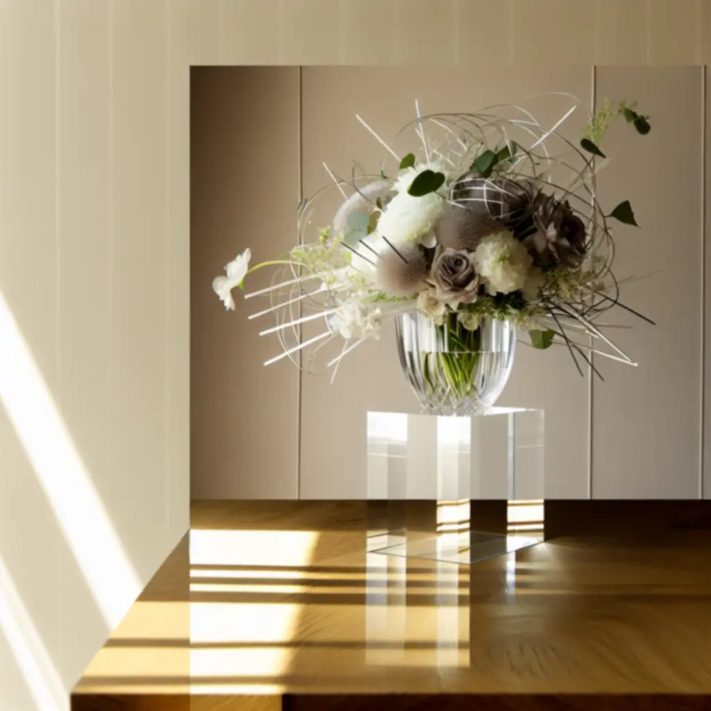 Kézzel készített virágkompozíció asztali elrendezésben