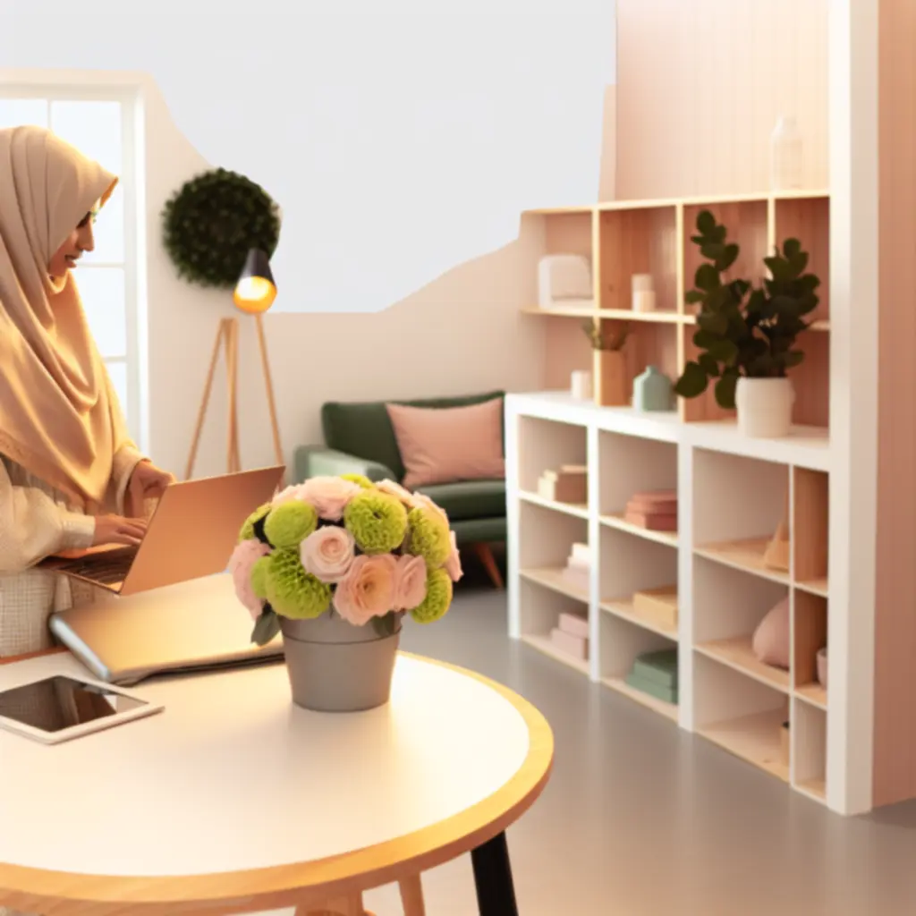 Online friss virág rendelés illusztrációja